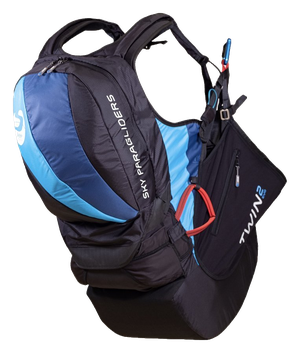 Подвеска Sky Paragliders TWIN 2 evo, спинка и ручка запасного парашюта